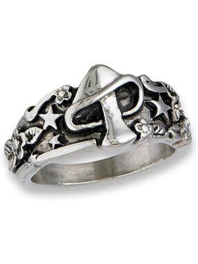 Vintage 925 Silver Mushroom Ring Turkish Star Flower Mystic Ring Bohemian Leaf